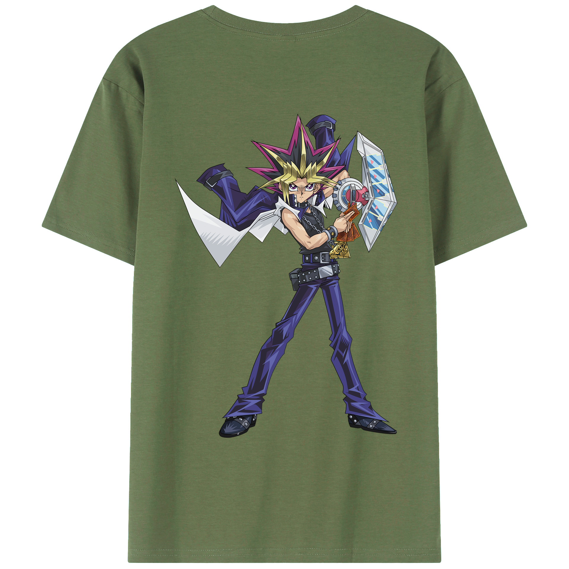 （画像用） 遊☆戯☆王 Yu-Gi-Oh! 綿100％ メンズ半袖Tシャツ（バックプリント） 通気性